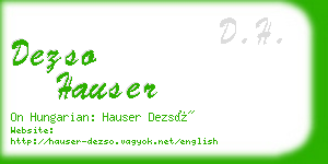 dezso hauser business card